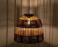 Hot Lumineo LED Solarleuchte naturell D 36 H 32 cm Solar Gartenleuchten|Außenleuchten Hängend