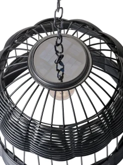 Hot Lumineo LED Solarleuchte schwarz D 36 H 32 cm Solar Gartenleuchten|Außenleuchten Hängend