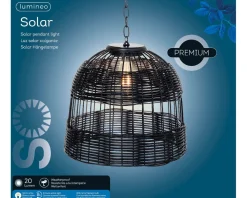 Hot Lumineo LED Solarleuchte schwarz D 36 H 32 cm Solar Gartenleuchten|Außenleuchten Hängend