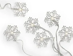 Hot Lumineo Lichterkette Schneeflocken transparent mit 8 LEDs warmweiß 105 cm Motiv-Lichterketten