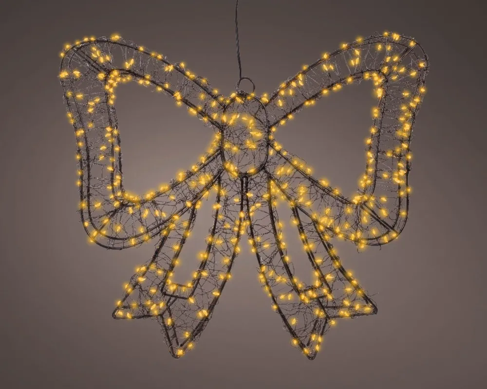 Clearance Lumineo Weihnachtsanhänger Schleife schwarz mit Beleuchtung 38 x 4,5 x 34 cm Weihnachtsdeko Zum Aufhängen