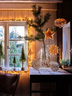 Lumineo Weihnachtsdeko Sofia Stern mit Beleuchtung D 20 H 6,5 cm Weihnachtsdeko Zum Aufhängen