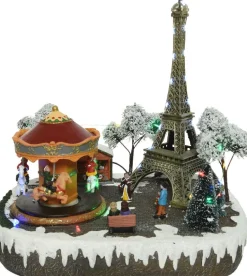 Lumineo Weihnachtsdorf Panorama Paris 29 x 24 x 30 cm Weihnachtshäuschen