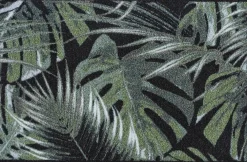 Discount MD Entree Schmutzfangmatte Palm Leaves schwarz / grün 50 x 75 cm Fußmatten