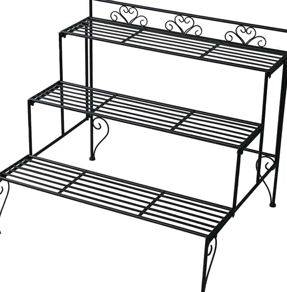 Online Mega Collections Blumenständer Luto schwarz 73 x 60 x 63 cm Blumenständer