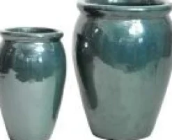 Mega Collections Blumentopf Delta grün D 27 H 40 cm Blumentöpfe|Blumentöpfe & Pflanzgefäße