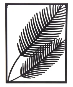 Hot Mega Collections Outdoor-Wanddeko Palmblatt schwarz 30 x 1 x 60 cm Outdoor-Wanddeko