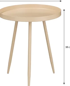 New Mica Decorations Beistelltisch Flores beige D 34 H 37,5 cm Beistelltische|Beistelltische