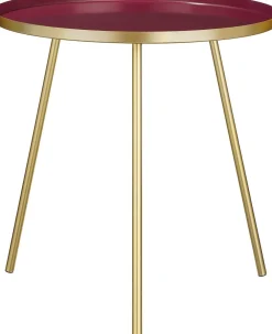 Hot Mica Decorations Beistelltisch Tatum rot / gold D 50 H 45 cm Beistelltische|Beistelltische