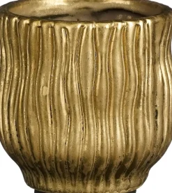 Discount Mica Decorations Blumentopf Ponta gold D 9,5 H 10 cm Blumentöpfe|Blumentöpfe & Pflanzgefäße