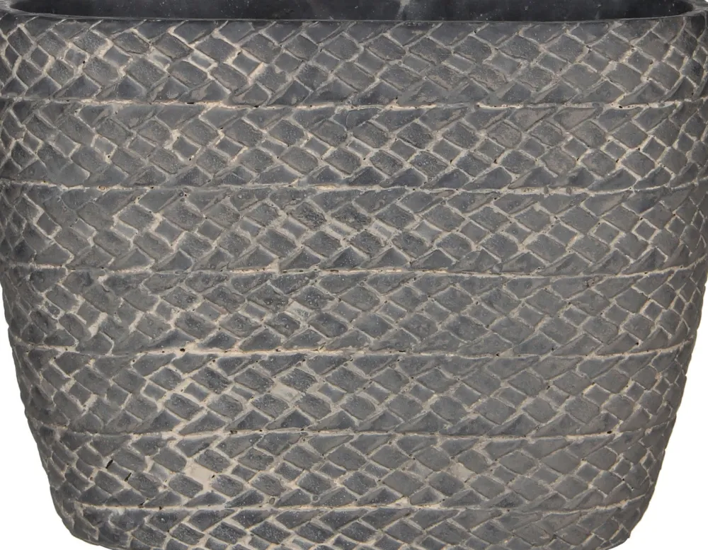 Sale Mica Decorations Blumentopf Alma oval 28 x 15 x 21 cm dunkelgrau Blumentöpfe|Blumentöpfe & Pflanzgefäße