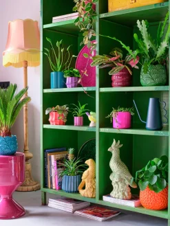 Clearance Mica Decorations Blumentopf mit Untersetzer Clint rosa D 15 H 13 cm Blumentöpfe|Blumentöpfe & Pflanzgefäße