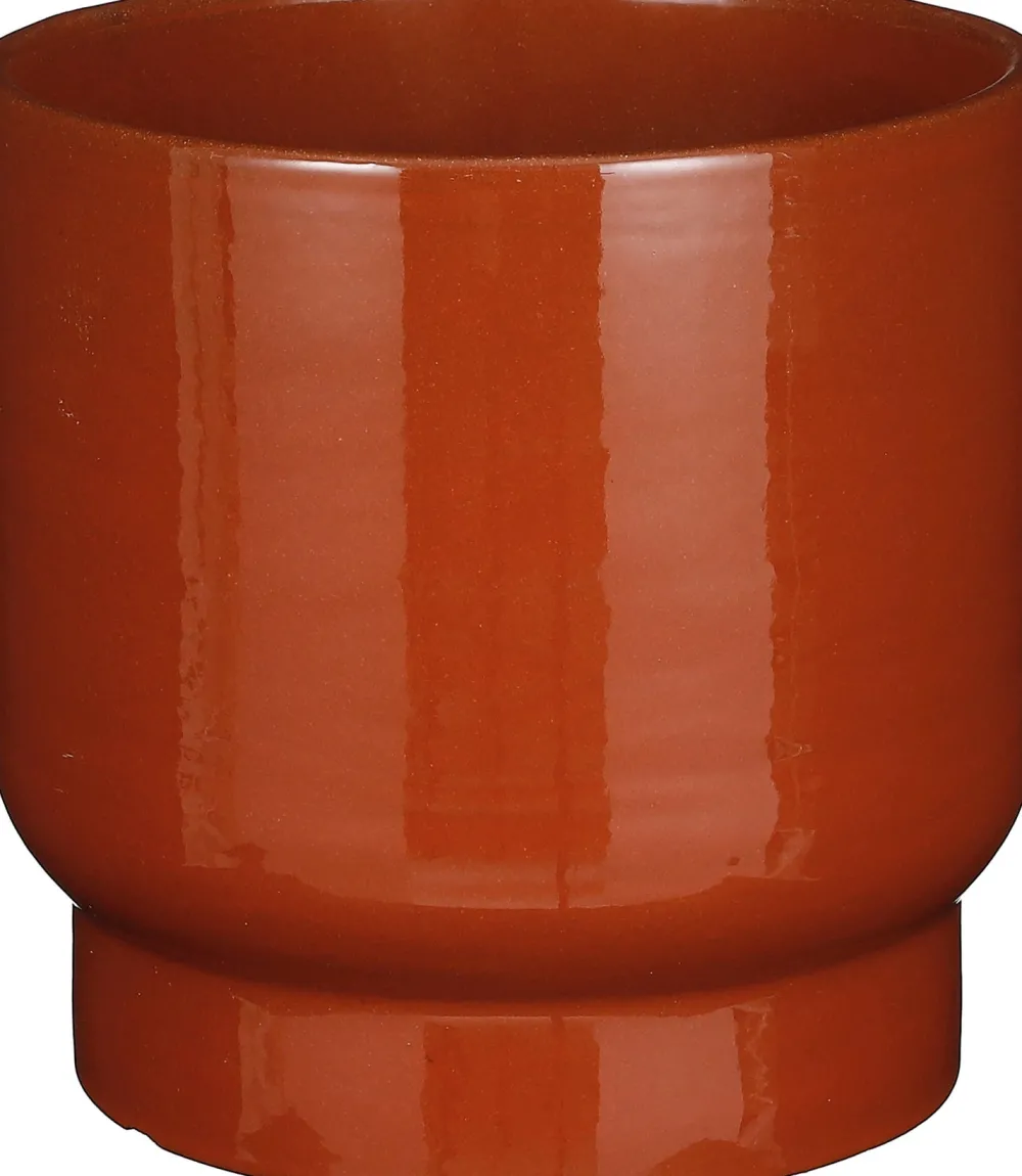 Mica Decorations Blumentopf mit Fuß Thiago rot D 15 H 14 cm Blumentöpfe|Blumentöpfe & Pflanzgefäße