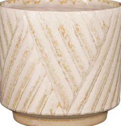 Discount Mica Decorations Blumentopf mit Fuß Levi creme D 8,5 H 7,5 cm Blumentöpfe|Blumentöpfe & Pflanzgefäße