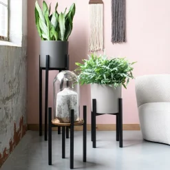 Outlet Mica Decorations Blumentopf-Ständer Ascot schwarz 41,5 x 41,5 x 50 cm Blumenständer