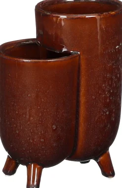 Sale Mica Decorations Blumentopf mit Füßen Effa braun 14 x 9,5 x 19 cm Blumentöpfe|Blumentöpfe & Pflanzgefäße