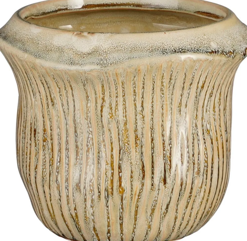 Discount Mica Decorations Blumentopf Catona beige D 16,5 H 14 cm Blumentöpfe & Pflanzgefäße|Blumentöpfe