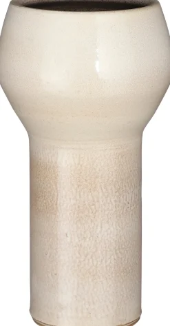 Outlet Mica Decorations Blumentopf mit Fuß Merle D 17 H 32 cm creme Blumentöpfe|Blumentöpfe & Pflanzgefäße