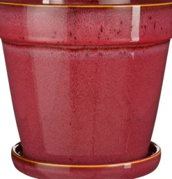 Clearance Mica Decorations Blumentopf mit Untersetzer Clint rosa D 23 H 21 cm Blumentöpfe|Blumentöpfe & Pflanzgefäße