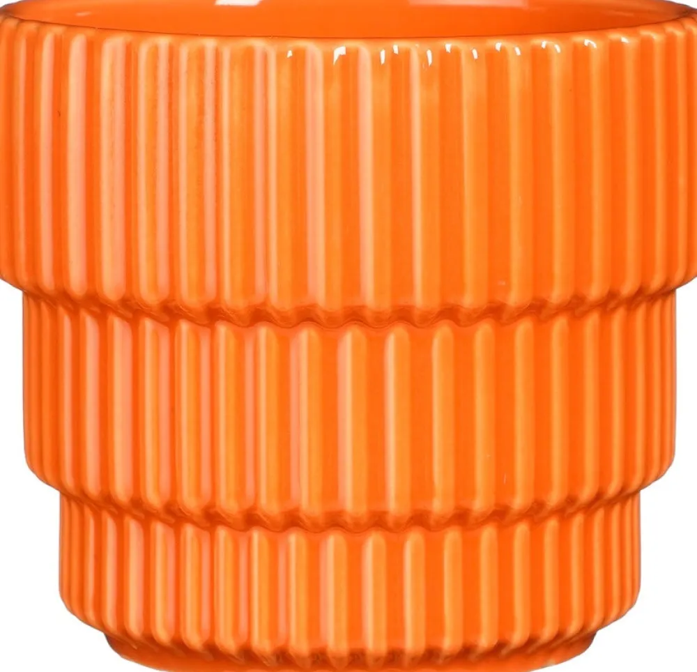 Hot Mica Decorations Blumentopf Cella orange D 12 H 11 cm Blumentöpfe & Pflanzgefäße|Blumentöpfe