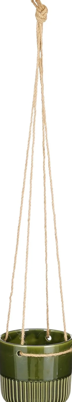 Online Mica Decorations Hängetopf Primo grün D 14 H 13 cm Blumenampeln & Hängetöpfe|Blumentöpfe & Pflanzgefäße