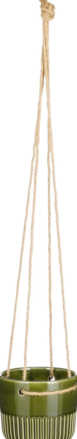 Outlet Mica Decorations Hängetopf Primo grün D 12,5 H 11 cm Blumenampeln & Hängetöpfe|Blumentöpfe & Pflanzgefäße