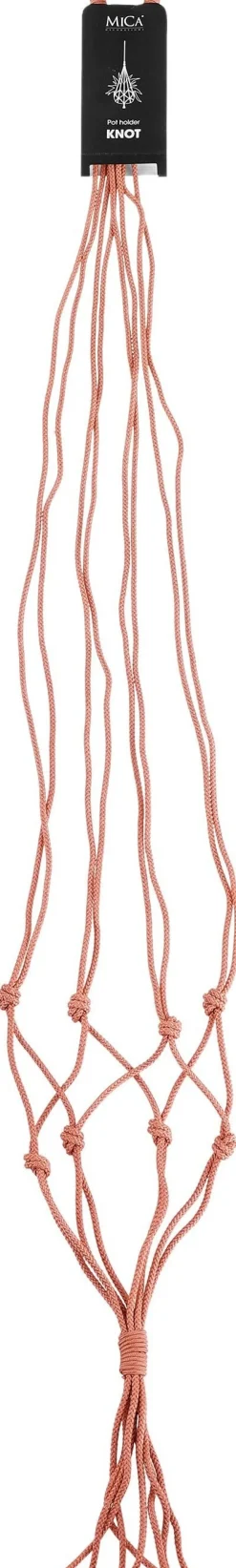 Discount Mica Decorations Makramee Blumenampel Knoten rosa H 140 cm Blumenampeln & Pflanzenhalter