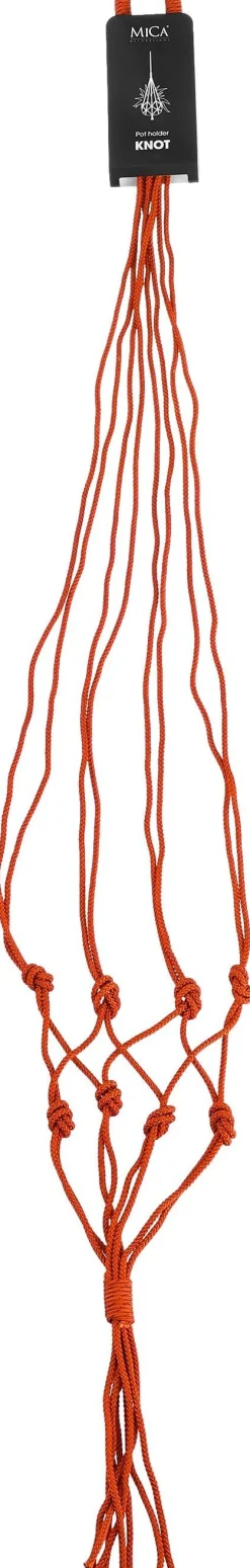 Discount Mica Decorations Makramee Blumenampel Knoten dunkelorange H 140 cm Blumenampeln & Pflanzenhalter