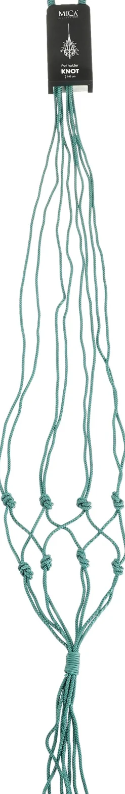 New Mica Decorations Makramee Blumenampel Knoten blaugrün H 140 cm Blumenampeln & Pflanzenhalter