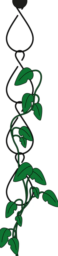 Online Mica Decorations Pflanzenstütze Tropfen schwarz D 15 H 30 cm Haken & Bügel|Blumenampeln & Pflanzenhalter