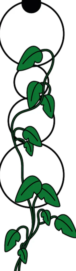 Best Mica Decorations Pflanzenstütze Kreis schwarz D 28 cm Blumenampeln & Pflanzenhalter|Haken & Bügel