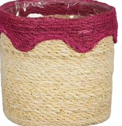 Discount Mica Decorations Pflanzkorb Ella rosa D 18 H 18 cm Pflanzkörbe|Pflanzkörbe