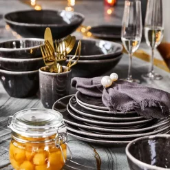 Discount Mica Decorations Schüssel Tabo schwarz D 30,5 H 9 cm Servieren