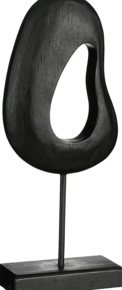 Discount Mica Decorations Skulptur auf Ständer organisch Pastina zwart 6,5 x 13 x 33 cm Dekofiguren & -Objekte