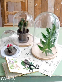 Online Mica Decorations Teller für Glasglocke Hella Holz hell D 26 cm H 2 cm Glasglocken