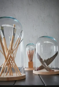 Discount Mica Decorations Teller für Glasglocke Hella Holz hell D 23,5 cm H 2 cm Glasglocken