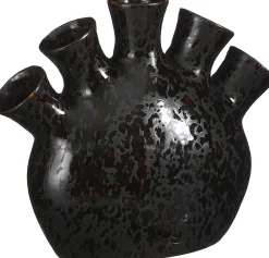Clearance Mica Decorations Tulpenvase Saul schwarz 25 x 10 x 21 cm Vasen & Krüge|Blumentöpfe & Pflanzgefäße