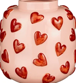 Sale Mica Decorations Vase Hearts rosa / rot D 28,5 H 28 cm Vasen & Krüge|Blumentöpfe & Pflanzgefäße