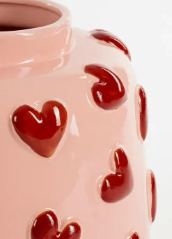 Sale Mica Decorations Vase Hearts rosa / rot D 28,5 H 28 cm Vasen & Krüge|Blumentöpfe & Pflanzgefäße