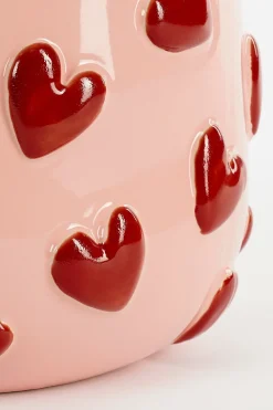 Sale Mica Decorations Vase Hearts rosa / rot D 28,5 H 28 cm Vasen & Krüge|Blumentöpfe & Pflanzgefäße