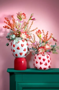 Sale Mica Decorations Vase Hearts rosa / rot D 28,5 H 28 cm Vasen & Krüge|Blumentöpfe & Pflanzgefäße