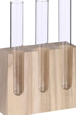 Discount Mica Decorations Vase Stephen transparent;braun 12 x 4 x 18 cm Vasen & Krüge|Blumentöpfe & Pflanzgefäße