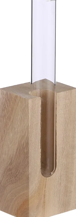 Discount Mica Decorations Vase Stephen transparent;braun 5 x 4 x 18 cm Blumentöpfe & Pflanzgefäße|Vasen & Krüge