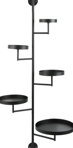 Mica Decorations Wand-Pflanzenregal Perry schwarz 36 x 30 x 120 cm Wandregale & Hakenleisten