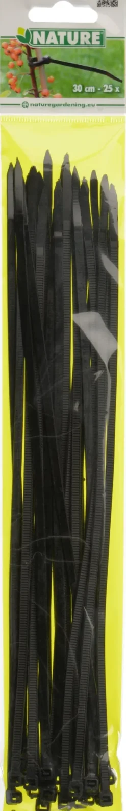 Clearance Nature Kabelbinder 30 cm schwarz 25 St. Rankhilfen|Bindematerial