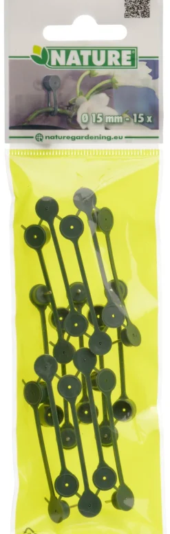 Nature Pflanzenklammern grün D 15 mm 15 St. Rankhilfen|Bindematerial