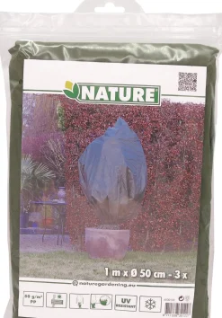 New Nature Winterschutz-Haube mit Schnur D 50 cm x 1m 50 g/m² 3 St. grün Pflanzenschutz|Winterschutz