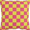 Clearance Overseas Dekokissen Vinnie kariert gelb - rosa 45 x 45 x 10 cm Dekokissen