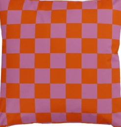 Best Overseas Dekokissen Vinnie kariert lila - rot 45 x 45 x 10 cm Dekokissen