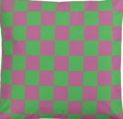 Overseas Dekokissen Vinnie kariert grün - lila 45 x 45 x 10 cm Dekokissen